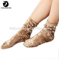 Women Winter Solid Color Glitter Velvet Socks with Pearl